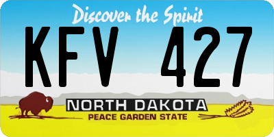 ND license plate KFV427