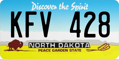 ND license plate KFV428