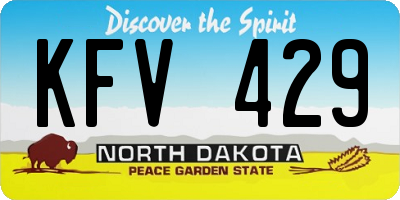 ND license plate KFV429