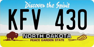 ND license plate KFV430