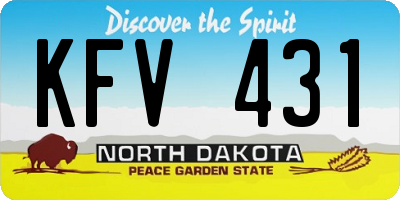 ND license plate KFV431