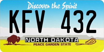 ND license plate KFV432