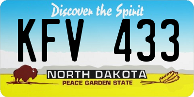 ND license plate KFV433