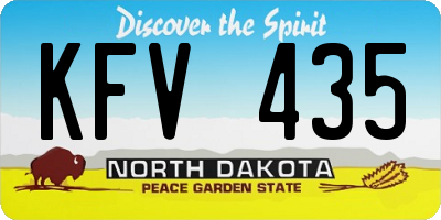 ND license plate KFV435