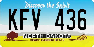 ND license plate KFV436