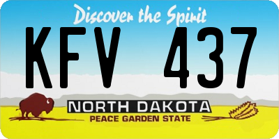ND license plate KFV437