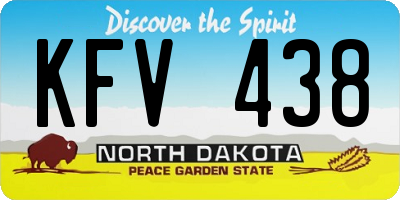 ND license plate KFV438