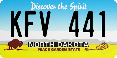 ND license plate KFV441