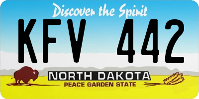 ND license plate KFV442