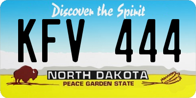 ND license plate KFV444