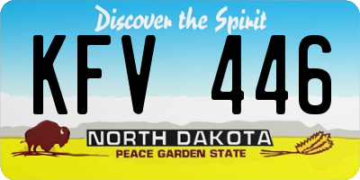 ND license plate KFV446