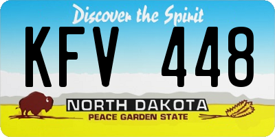 ND license plate KFV448