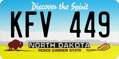 ND license plate KFV449