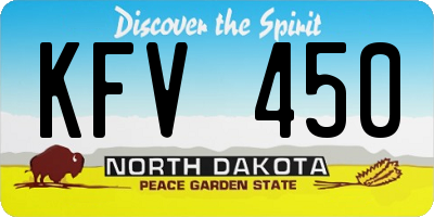 ND license plate KFV450