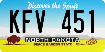 ND license plate KFV451