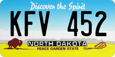 ND license plate KFV452