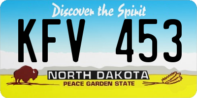 ND license plate KFV453