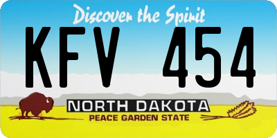 ND license plate KFV454