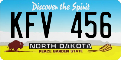 ND license plate KFV456