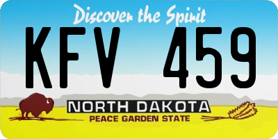 ND license plate KFV459