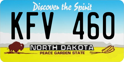 ND license plate KFV460