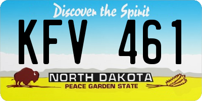 ND license plate KFV461
