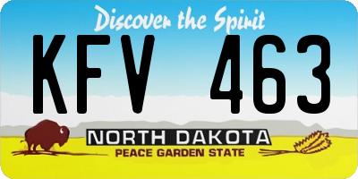 ND license plate KFV463