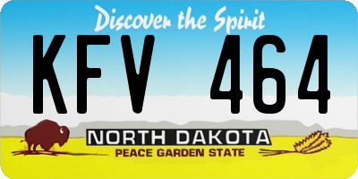 ND license plate KFV464