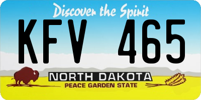 ND license plate KFV465