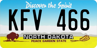ND license plate KFV466