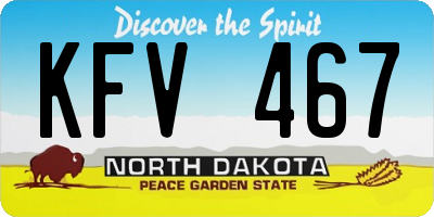 ND license plate KFV467