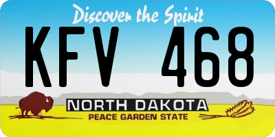 ND license plate KFV468
