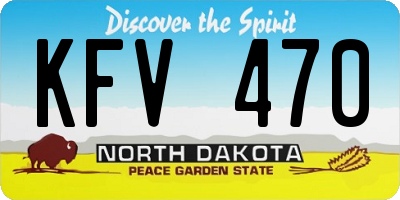 ND license plate KFV470