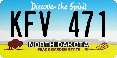ND license plate KFV471