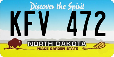 ND license plate KFV472