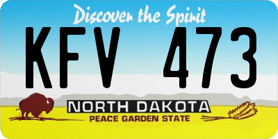 ND license plate KFV473