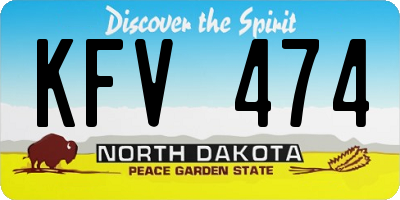 ND license plate KFV474