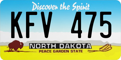 ND license plate KFV475