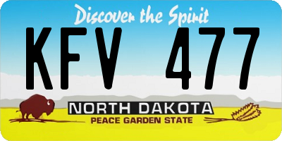 ND license plate KFV477