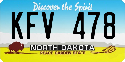 ND license plate KFV478