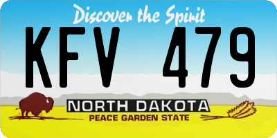 ND license plate KFV479