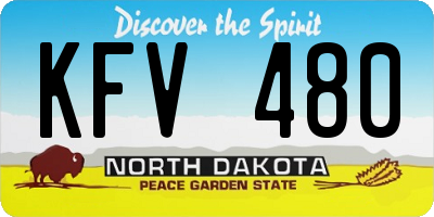 ND license plate KFV480