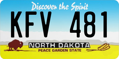 ND license plate KFV481