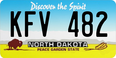 ND license plate KFV482