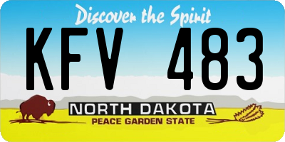 ND license plate KFV483