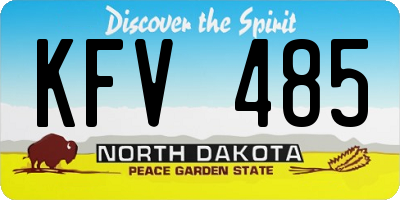 ND license plate KFV485