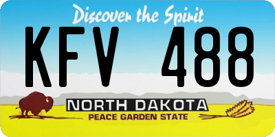 ND license plate KFV488