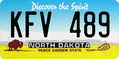 ND license plate KFV489