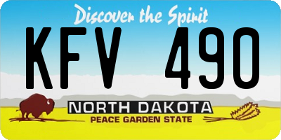 ND license plate KFV490