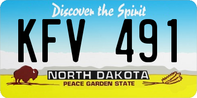 ND license plate KFV491